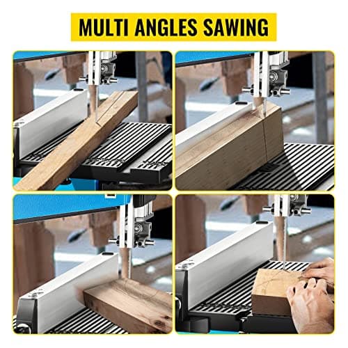 370W Benchtop Bandsaw with Dust Port 10in Width Cutting Wood 1700RPM Woodworking Band Sawing Machine DIY Tilt Table Blade