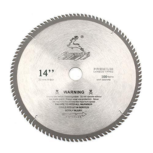 14-Inch 100T Carbide Finish Saw Blade for Cutting Hard Wood/Polywood 30mm Bore