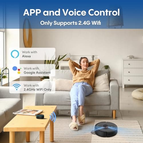 Robot Vacuum and Mop with Mapping, 5000Pa Robotic Vacuums with LiDAR Navigation,No-Go Zones,Wi-Fi/App/Alexa Control, Self-Recharging Vacuum Robot for Pet Hair,Hard Floor,Carpet