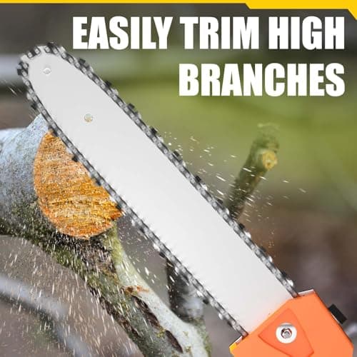 Gas Powered Pole Saw, 48cc 2-Cycle Gas Pole Saws for Tree Trimming with 11.5in Cutting Bar,16-FT Height Reachable Cordless Extension Chainsaw for Tree Trimming Bush Pruning Branch Cutting