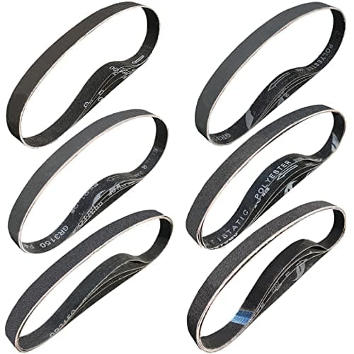 24 Pack 1 x 30 Inch Silicon Carbide Sanding Belts Assorted -120 240 400 600 800 and 1000 Grits, High Performance Sander Belts For Knife Sharpening and Metalworking