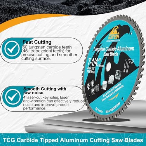 12 Inch 100 Teeth Aluminum and Non-Ferrous Metal Cutting Circular Saw Blade with 1 Inch Arbor, TCG Saw Blade for Thin Aluminum and Plastic