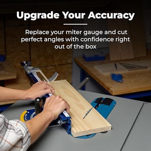 Kreg KMS7102 Table Saw Precision Miter Gauge System - Factory Calibrated - with Miter Gauge Fence & Bar - Miter Gauge for Table Saw