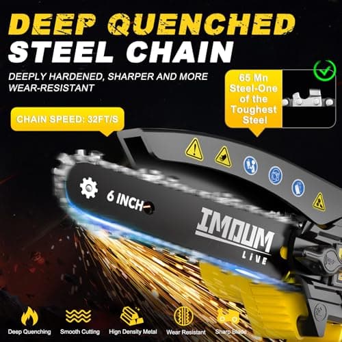 IMOUMLIVE 2-IN-1 Cordless Pole Saw & Mini Chainsaw, 21V 3.0Ah Battery Powered 6 Inch Electric Pole Chainsaw, 6.6 LB Lightweight, 14.8-Foot MAX Reach Pole Saw for Tree Trimming