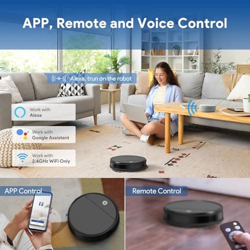 Bagotte Robot Vacuum and Mop, BG550Pro Robotic Vaccum with 550ml Large Dust Bin, Zigzag Efficient Navigation, 2.75'' Slim Design, Automatic Robotic Vacuum Cleaner for Pet Hair, Hard Floor, Carpet