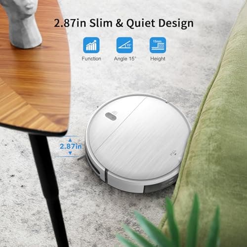 Robot Vacuum and Mop Combo, 2 in 1 Mopping Robot Vacuum Cleaner with Schedule, Wi-Fi/Voice/App, Strong Suction, Easy of Use, Self-Charging Robotic Vacuum, Slim, Ideal for Hard Floor, Pet Hair, Carpet