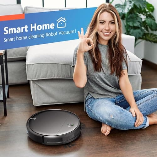 MAMNV Robot Vacuum and Mop Combo, WiFi/App, Robotic Vacuum Cleaner with Schedule, 2 in 1 Mopping Robot Vacuum with Watertank and Dustbin, Self-Charging, Slim, Ideal for Hard Floor, Pet Hair, Carpet