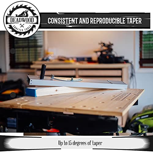 DCT Taper Gauge Jig Tool Kit Set for Tapering (Angle Cutting) Wood Tapered Legs and More on Radial Arm or Table Saw