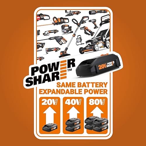 Worx 20V Cordless Drill Driver, 84pc Accessory Kit, Variable 2-Speed, 265 In-Lbs Torque, 20+1 Clutch, Lightweight, Compact, 3/8-Inch Keyless Chuck - Battery & Charger Included