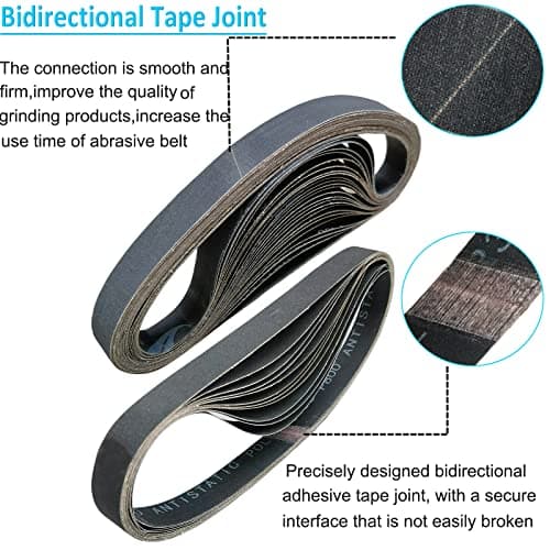 24 Pack 1 x 30 Inch Silicon Carbide Sanding Belts Assorted -120 240 400 600 800 and 1000 Grits, High Performance Sander Belts For Knife Sharpening and Metalworking