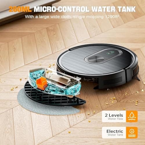 Robot Vacuum and Mop Combo, Vacuuming & Mopping 2 in 1 Robot 3200Pa Max Suction,with Schedule, App/Bluetooth/Voice, Self-Charging Robot Vacuum Cleaner, Slim, Ideal for Pet Hair, Hard Floor, Carpet