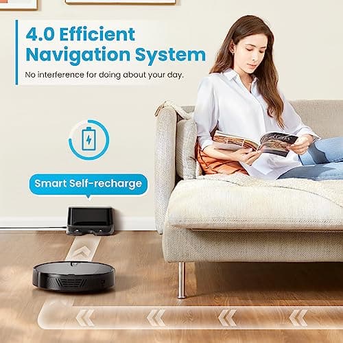 Robot Vacuum Cleaner with 3000Pa Cyclone Suction, APP/Voice/Remote Control, Automatic Self-Charging Robotic Vacuum, Scheduled Cleaning, Ideal for Pet Hair, Hard Floor, Low Carpet