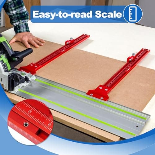 Parallel Guide Rail System, Aluminum Alloy Rail System Circular Saw Track Set, Circular Saw Track Guide, Fixed Guide Rail Bracket Auxiliary Tools for Electric Circular Saw