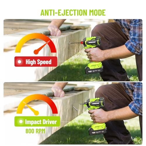 Impact Driver: 21V 1/4" Hex Cordless Impact Driver, 230N.m (2,035in-lbs) Brushless Impact Driver Drill Set, 20Psc Screwdriver Bits, 2.0 Ah Battery, Variable Speed for DIY and Automotive