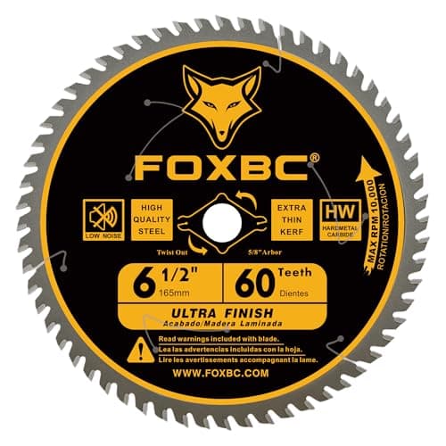 FOXBC 6-1/2 inch Circular Saw Blade 40T 60T Combo Pack, Ultra Fine Finish for Wood Cutting, Thin-Kerf with 5/8" Arbor