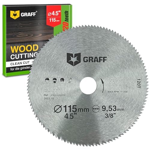 4-1/2 Inch Circular Saw Blade for Wood, Plywood, Laminate, Drywall, Plastic – 120T Wood Cutting Circular Saw Blade with 3/8 Inch Arbor from GRAFF