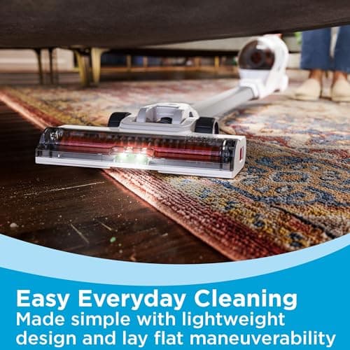 BLACK+DECKER POWERSERIES+ 20V MAX Cordless Stick Vacuum Cleaner with LED Floor Lights, Lightweight, Multi-Surface (BHFEA520J) , Gray