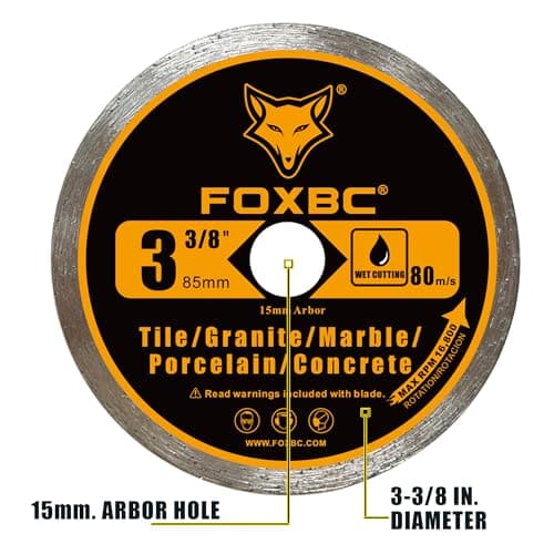 FOXBC 3-3/8 Inch Compact Circular Saw Blade Set, 15mm Arbor, Multi-Material Cut for Wood, Plastic, Metal, Tile Cutting - 6 Pack