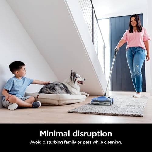 Shark Rechargeable Floor Sweeper, Motorized Brushroll, Compact Swivel Design, Easy-Empty Dust Cup, 10" Cleaning Path, Powerful Debris, Dust & Pet Hair Pickup, for All Floor Types, Blue, V2700Z