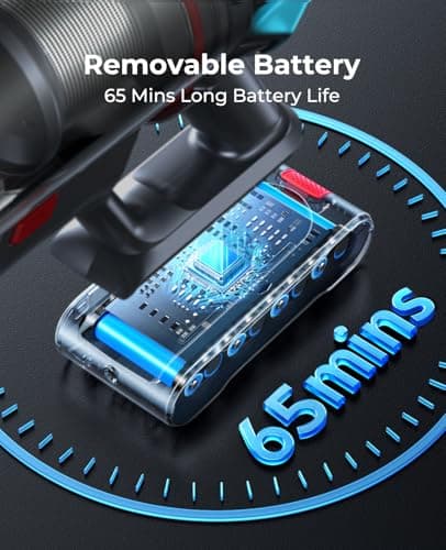 Cordless Vacuum Cleaner 550W/45Kpa, Stick Vacuum Cleaners 60 Mins Max Runtime with Charging Dock, Self-Standing Handheld Vacuum with Touch Display, 6-in-1 Vacuum Cleaner for Carpet/Hard Floor/Pet Hair