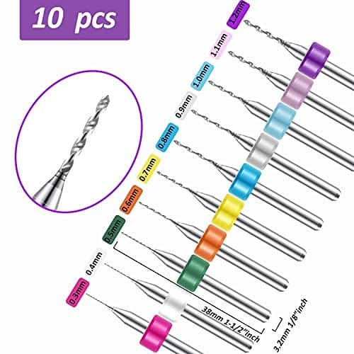 Mudder 36 Pieces Hand Drill Set, Include Pin Vise, Mini and Twist Drills for Craft Carving DIY, 0.3-1.2 mm(0.3-1.2 mm PCB Drill)