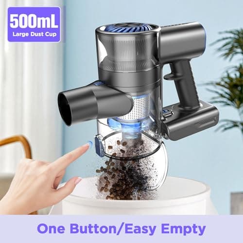 Vacuum Cleaners for Home, Cordless Vacuum Cleaner Powerful Suction with 80000 RPM, Up to 40mins Runtime, Rechargeable, Wall-Mounted, Tangle-Resistant Stick Vacuum for Carpet, Hard Floors