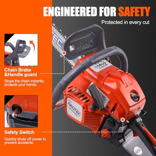 58CC Gas Chainsaw 18 Inch 20 Inch, Gas Powered Chain Saw with Ergonomic Handheld Petrol Gasoline Chain Saw, 2-Cycle Gas Engine Chainsaw for Tree Wood Firewood Outdoor Cutting