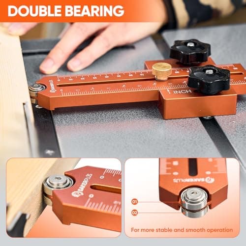 Thin Rip Jig Table Saw Jig Guide, Thin Rip Jig for Repetitive Narrow Thin Strip Cutting, Fits for 3/8" x 3/4" T Slot, Woodworking Tool Fast Thin Ripping Guide for Table Saw Band Saw Router