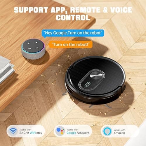Robot Vacuum and Mop Combo, Vacuuming & Mopping 2 in 1 Robot 3200Pa Max Suction,with Schedule, App/Bluetooth/Voice, Self-Charging Robot Vacuum Cleaner, Slim, Ideal for Pet Hair, Hard Floor, Carpet