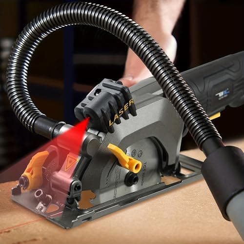 Mini Circular Saw,NEWONE 4.5Amp Electric Circular Saw with 6 Saw Blades,3500RPM,Max Cutting Depth 1-11/16"(90°), 1-1/8"(45°),Circular Saw With Laser for Wood, Soft Metal, Tile and Plastic Cuts