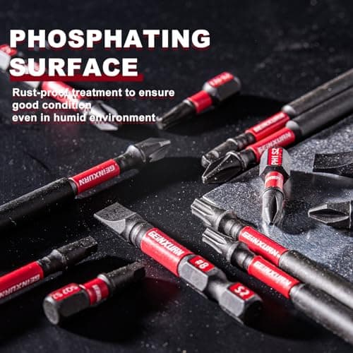 Impact Tough #2 Phillips 2 in. Insert Driver Bits,50Pack PH2 Screwdriver Bits Set with 1Pcs Impact Bit Holder,Bulk