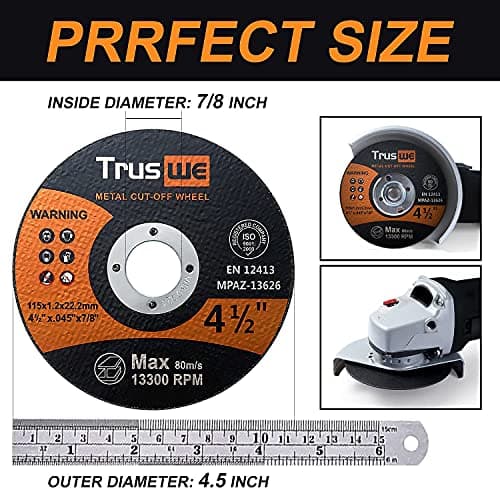 Cut Off Wheels 52 Pack,4 1/2 Inch,0.45 USD/Pack,Metal and Stainless Steel Cutting Wheel for Angle Grinder,Ultra Thin Cut-Off Wheel Cutting Disc (52 PCS 4-1/2 x .045 x 7/8 inch Cut Off Wheels)