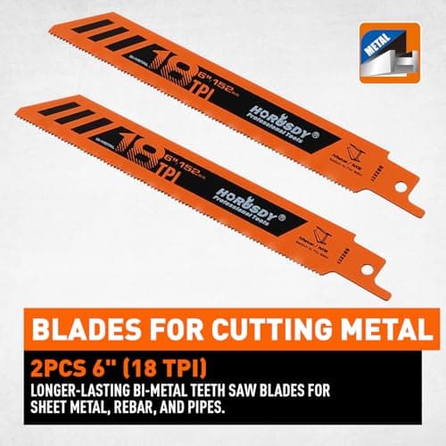 HORUSDY 10-Piece Reciprocating Saw Blades Set, Metal & Woodcutting Saw Blades