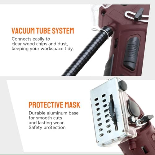 Mini Circular Saw Set, Handheld Circular Saw Corded 3400RMP 400W 110V Max Cutting Depth ½ Inch/12mm w/6 Blades, Multifunction Compact Circular Saw for Wood Drywall Tile Soft Metal PVC Pipe