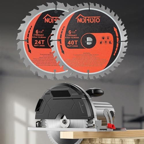 3 Pack 6-1/2" 24T Carbide Circular Saw Blade, for Cutting Wood, Plastic, PVC, Acrylic, Saw Blade with Arbor Size 5/8-inch,by NUTTUTO