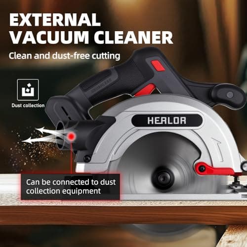 Cordless Circular Saw, Portable Table Saw Compatible with Dewalt 20V Battery, Power Mini Circular Saw with 7-1/4-Inch Blade, 5600RPM, Adjustable 0-57° Max Angle for Wood Cutting Tools (No Battery)