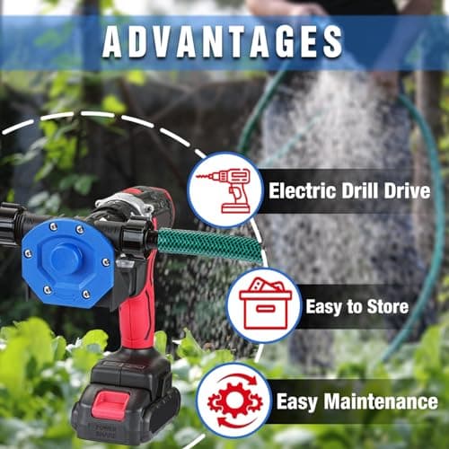 Portable Self Priming Mini Hand Drill Water Transfer Pump Kit with Suction and Discharge Hose for Water Oil Fluid Transfer