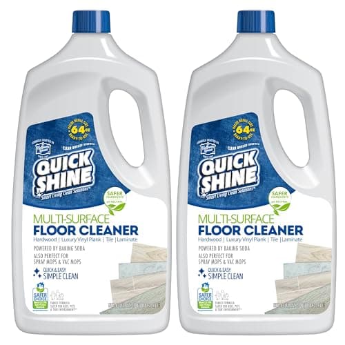 Quick Shine Multi Surface Floor Cleaner 64oz, 2Pk | Ready to Use-Streak Free- No Rinse | Use on Hardwood, Laminate, Luxury Vinyl Plank & Stone | Use in Spray Mops & Vac Mops | Safer Choice Cleaner
