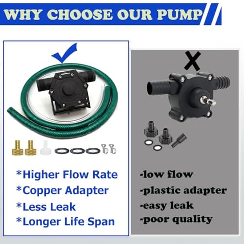 Drill Water Transfer Pump 750GPH, Mini Hand Drill Pump Self Priming for Aquariums Rain barrels Fish tanks, Easy to Use for Water, Oil Fluid Transferring Include Hoses and Adapter