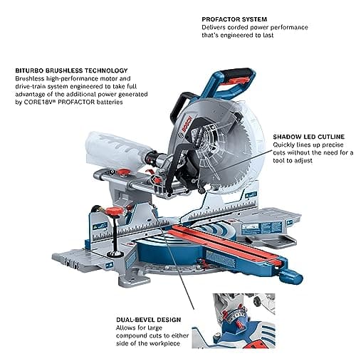 BOSCH GCM18V-12SDN PROFACTOR™ 18V 12 In. Dual-Bevel Slide Miter Saw (Bare Tool)