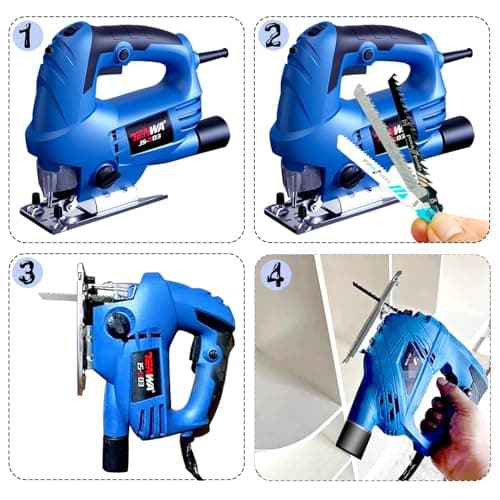 20 Pcs T Shank Jigsaw Blades, Jig Saw Blade Set, Multi-Purpose Jig Saw Blades for Wood, Pruning Plastic Metal Cutting Made with HCS/HSS, Jigsaw Blade, for Most Jig Saw Models