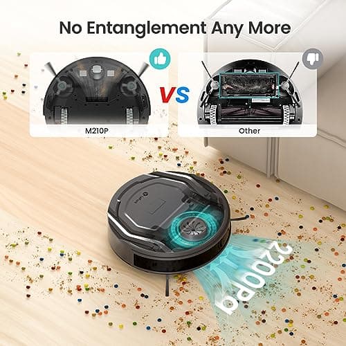 Lefant Robot Vacuum Cleaner Slim Quiet,2200Pa Powerful Suction,120 Mins Runtime,6 Cleaning Modes,Wi-Fi/App/Alexa,Self-Charging Pet Hair Robotic Vacuum Ideal for Hard Floor,Low-Pile Carpet,M210 Pro