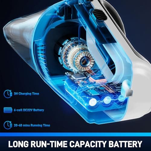 Cordless Vacuum Cleaner - Vacuum Cleaners for Home, Lightweight High Power Stick Vac for Pet Hair Carpet Hardwood Floor, Handheld Portable Wireless Rechargeable Battery Household Car Vac