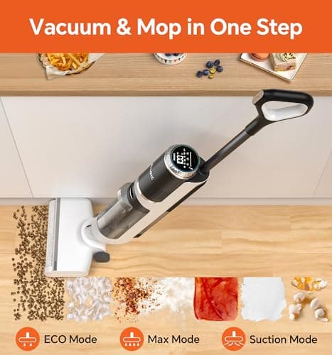 IMAGIC M3 Wet Dry Vacuum Cleaner, Cordless Vacuum Mop All in One for Hard Floors, Lightweight Floor Cleaner for Sticky Messes with Edge Cleaning, Self-Cleaning and Hot Air Drying, White