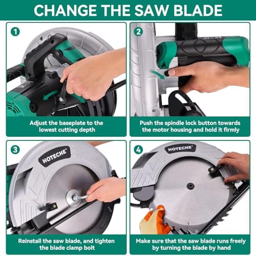 Hoteche 12-Inch Circular Saw 4-HP Compact Portable Table Saw with Saw Blade for Desktop Use