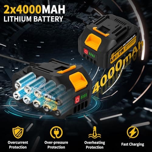 Brushless Mini Chainsaw, 8" & 6" Hand Held Cordless Chain Saw with 2 x 4.0Ah Battery, Portable Small Electric saw Cordless with 4 Chain Guide, Mini Motosierra for Tree Pruning Wood Cutting