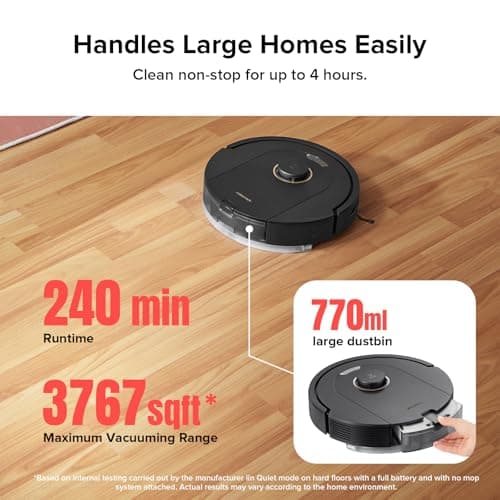roborock Q5 Pro Robot Vacuum and Mop Combo, 5500Pa Powerful Suction, DuoRoller Brush, LiDAR Navigation, 3D Mapping, Robotic Cleaner for Dirt, Floors, Pet Hair, 240min Runtime, Smart No-Go Zone, Black