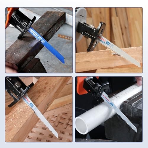 WORKPRO 32-Piece Reciprocating Saw Blade Set - Metal/Woodcutting Saw Blades, Pruner Saw Blades with Organizer Pouch