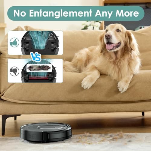 W6+ Robot Vacuum Cleaner,2800Pa Suction,720ml Large Capacity,120 Mins Runtime,Self-Charging Slim Robotic Vacuums,APP/Voice/Remote Control,No Entanglement Suction Port Ideal for Pet (Black)