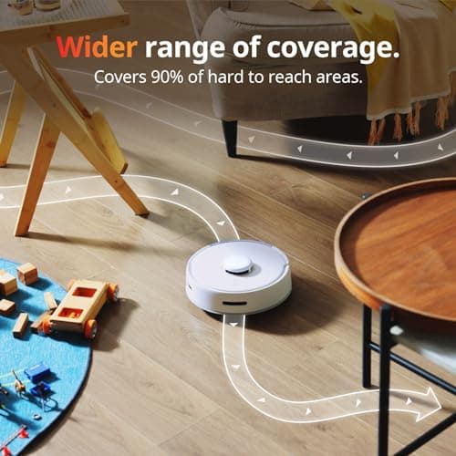 SwitchBot Mini Robot Vacuum K10+, Self-Emptying Base for 70 Days of Cleaning, LiDAR Navigation, Robot Vacuum and Mop Combo with Custom Cleaning, 48dB Ultra Quiet, 150Mins Max, Compatible with Alexa